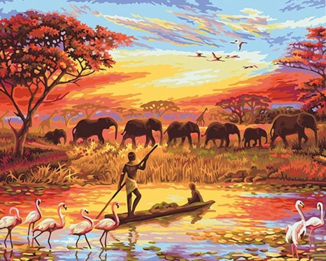 Elephants Safari Adventure Paint By Numbers