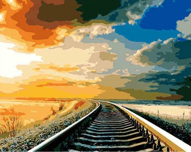 Railway Scenery Paint By Numbers