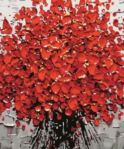 Red Flowers Painting Kit Paint By Numbers