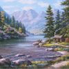River Cabin Landscape Paint By Numbers