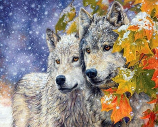 Wolves Couples Painting Paint By Numbers