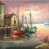 Oil Painting Shipside Image Paint By Numbers