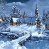 Winter Wonderland in the Village Paint By Numbers