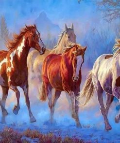 White Horses Herd Paint By Numbers