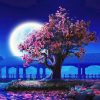 Romantic Moonlit Landscape Paint By Numbers