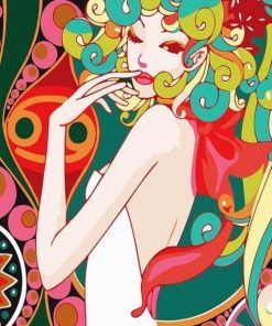 Gorgeous Woman Colorful Paint By Numbers
