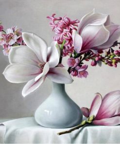White Magnolia Paint By Numbers