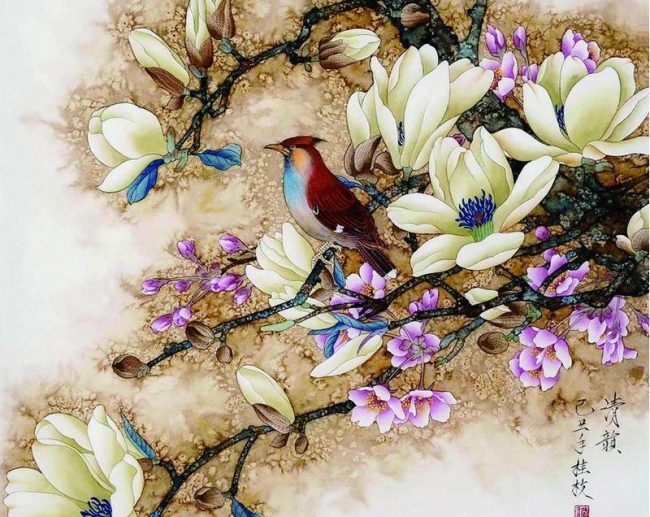 Bird and Flower Artistry Paint By Numbers