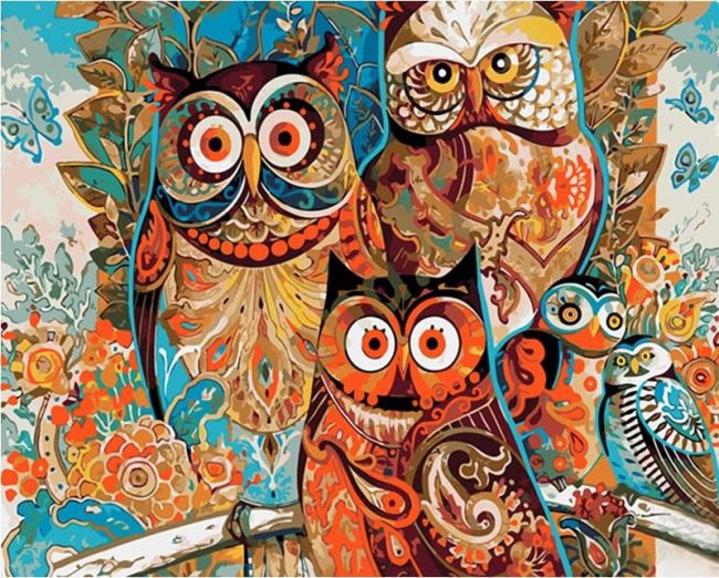 Vintage Owl Home Accents Paint By Numbers