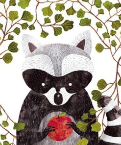 Raccoon Apple Scene Paint By Numbers