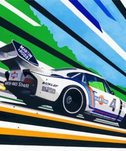 Illustrated Porsche Martini Race Cars Paint By Numbers