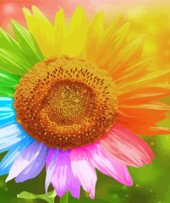 Rainbow Sunflower Art Paint By Numbers