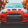 Red Nissan GTR Sports Car Paint By Numbers