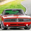 Red Dodge Charger Muscle Car Paint By Numbers