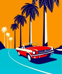 Red Ford Mustang Classic Paint By Numbers