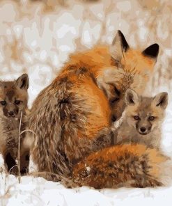 Snowy Red Fox Paint By Numbers