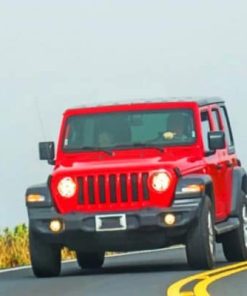 Red Jeep Wrangler Paint By Numbers