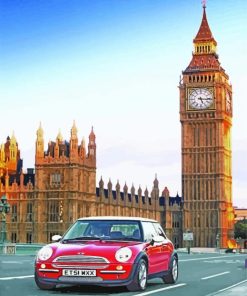 Red Mini Cooper London Paint By Numbers