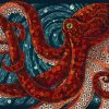 Red Octopus Wildlife Paint By Numbers