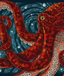 Red Octopus Wildlife Paint By Numbers