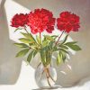 Red Peonies in Vase Paint By Numbers