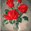Red Roses in Cup Paint By Numbers