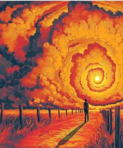 Red Storm Landscape Paint By Numbers