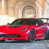 Red and Black Corvette Paint By Numbers