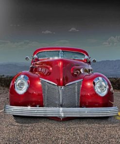 Red Vintage Classic Car Paint By Numbers