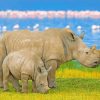 Rhinoceros Safari Scene Paint By Numbers