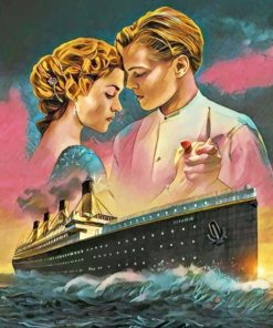 Rose and Jack Titanic Scene Paint By Numbers