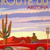 Red Car Route 66 Paint By Numbers