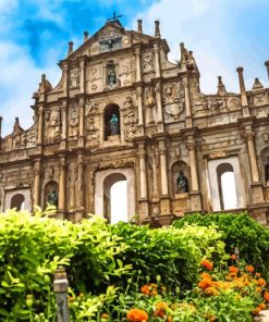 Ruins of St Paul's Asian Landmark Paint By Numbers