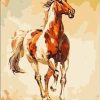 Brown Running Horses Paint By Numbers