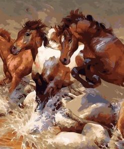 Wild Stallions Herd Paint By Numbers