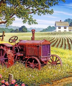 Rural Rusty Tractor Paint By Numbers