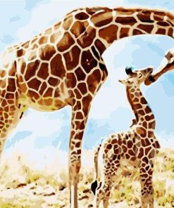Giraffe Family Animal Paint By Numbers