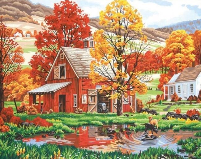 Autumn Nature Scenery Paint By Numbers