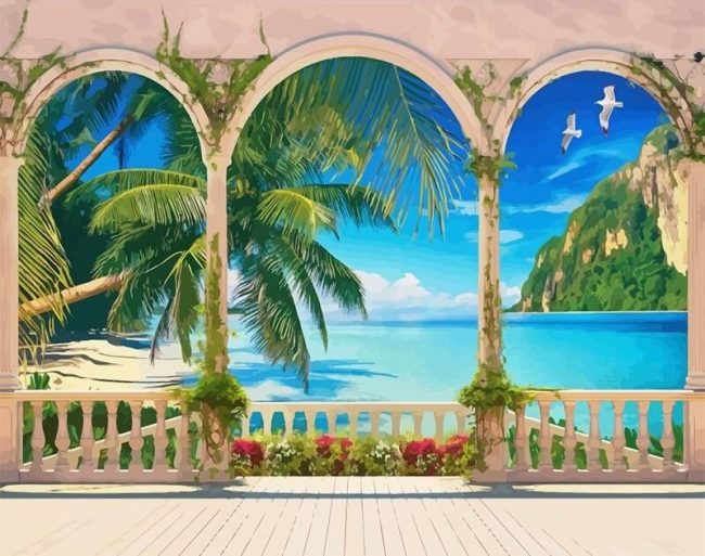 Tropical Beach Escape Paint By Numbers