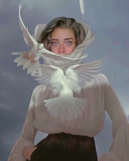 completed paint by numbers artwork