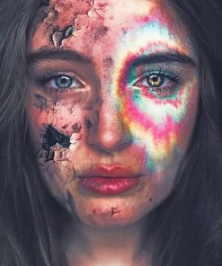 Colorful Sad Girl Paint By Numbers
