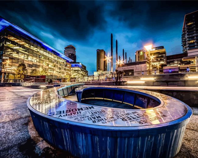 Final touch on Salford Night Cityscape