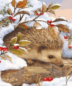 Winter Hedgehog Animal Paint By Numbers