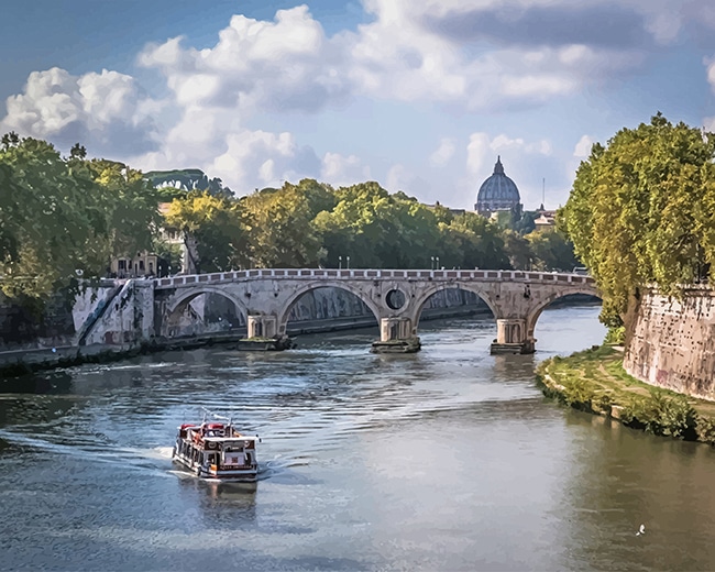 Finalizing Beautiful Santa Maria Landscape Paint By Numbers Artwork