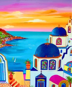 Santorini Island Escape Paint By Numbers