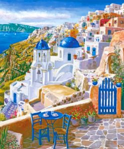 Santorini Greek Island Paint By Numbers