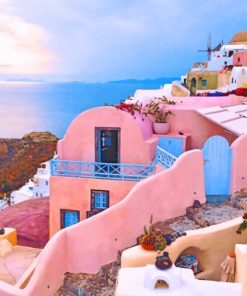 Santorini Greece Cityscape Paint By Numbers