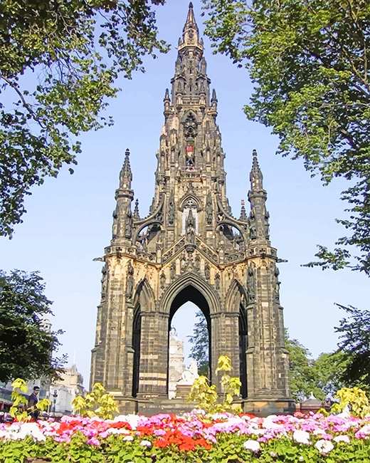 Finalizing the Scott Monument paint by numbers artwork