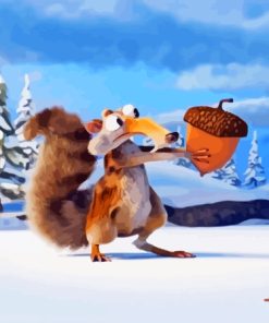 Scrat Ice Age Cartoon Paint By Numbers