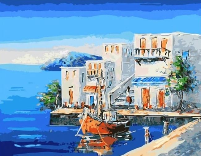 Seaside Cityscape Paint By Numbers